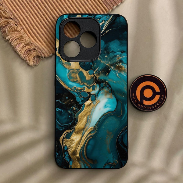 Honor 400 Lite - Liquid Marble Design 3 - Premium Metal Printed Soft Bumper Shock Proof Case