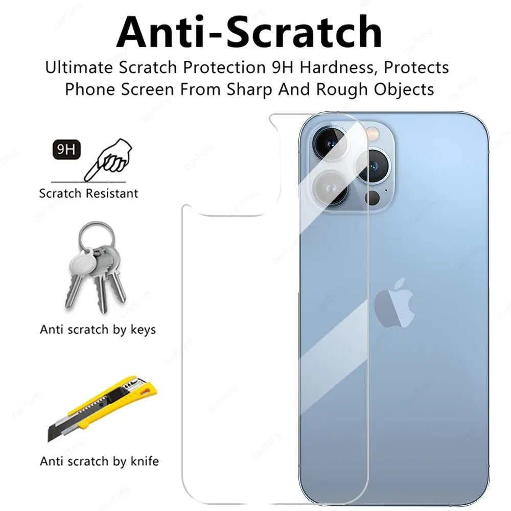 iPhone 16 - Ultra Clear Anti-Scratch Tempered Glass Back Protector