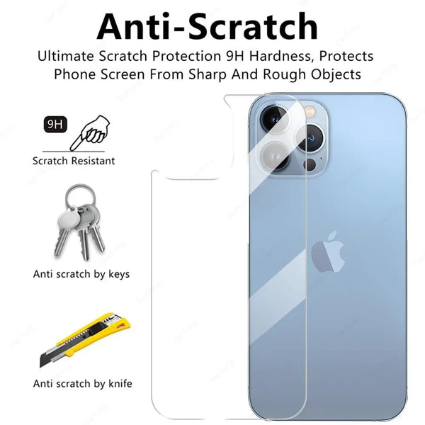 iPhone 14 Pro - Ultra Clear Anti-Scratch Tempered Glass Back Protector