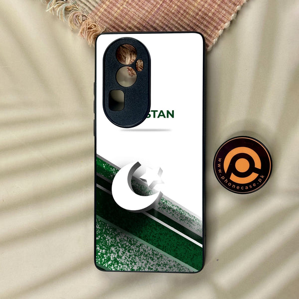 Oppo Reno 10 Pro Plus - Pakistan Design 10 - Premium Metal Printed Soft Bumper Shock Proof Case
