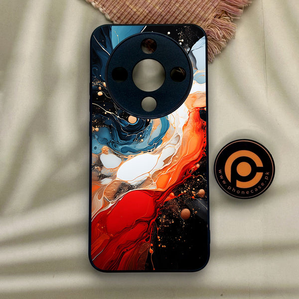 Honor x9d - Liquid Design 9 - Premium Metal Printed Soft Bumper Shock Proof Case