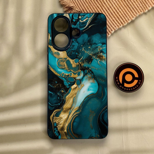 Vivo V60 Lite  - Liquid Marble Design 3 - Premium Metal Printed Soft Bumper Shock Proof Case