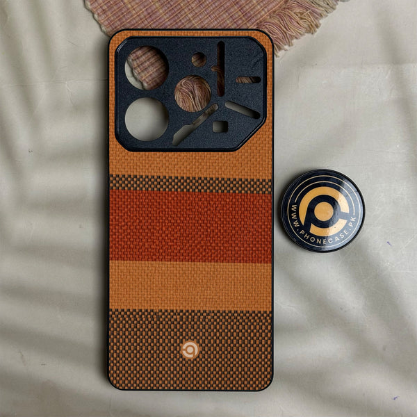 Tecno Pova 6 Neo - Classic Weave Design 3 - Premium Metal Printed Soft Bumper Shock Proof Case