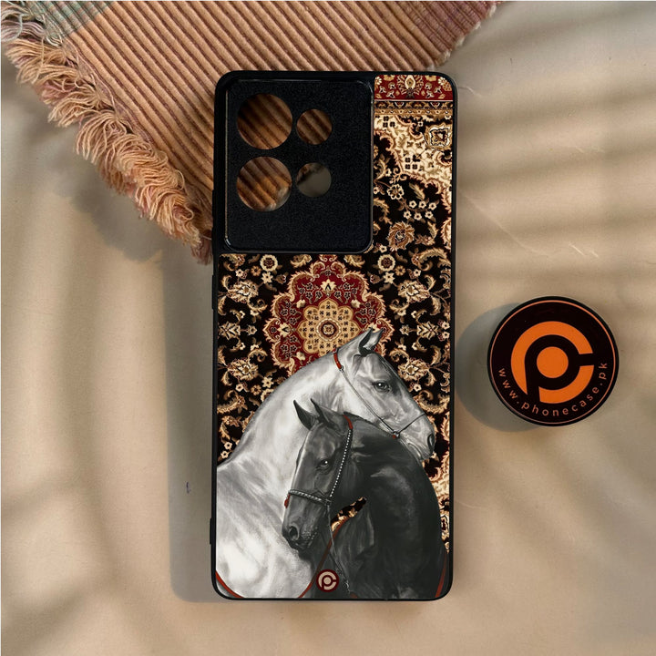 Motorola Edge 50 - Horse Heritage - Premium Metal Printed Soft Bumper Shock Proof Case