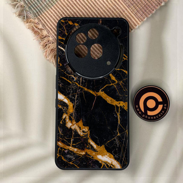 Nothing Phone 3a Pro - Golden Black Marble - Premium Metal Printed Soft Bumper Shock Proof Case