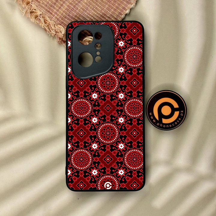 Oppo Find X5 Pro - Ajrak Design 6 - Premium Metal Printed Soft Bumper Shock Proof Case