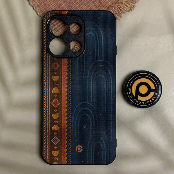 Oppo Reno 16f - Classic Weave Design 9 - Premium Metal Printed Soft Bumper Shock Proof Case
