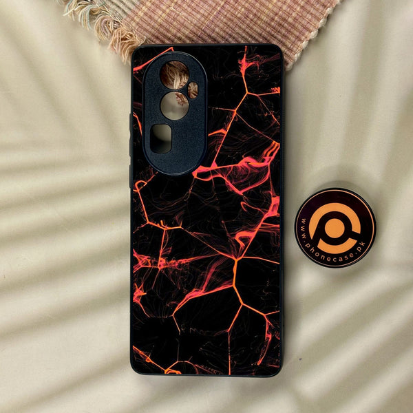 Oppo Reno 10 Pro Plus - Black Marble Design 8 - Premium Metal Printed Soft Bumper Shock Proof Case