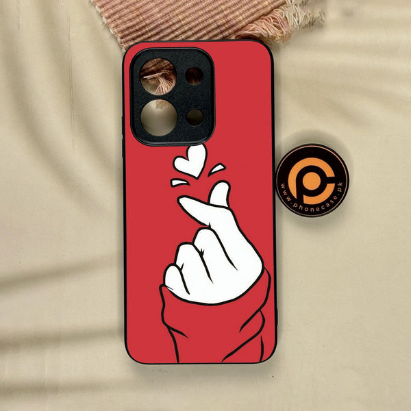 Xiaomi Redmi 15C - Finger Heart Bts - Premium Metal Printed Soft Bumper Shock Proof Case