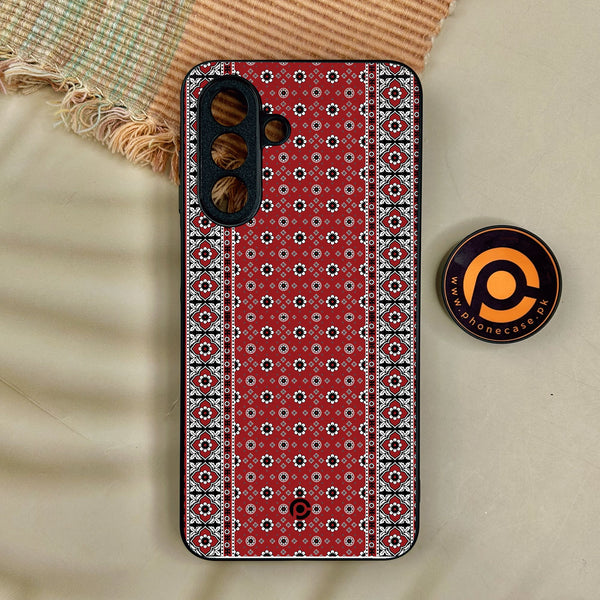 Samsung Galaxy A17 - Ajrak Design 12 - Premium Metal Printed Soft Bumper Shock Proof Case
