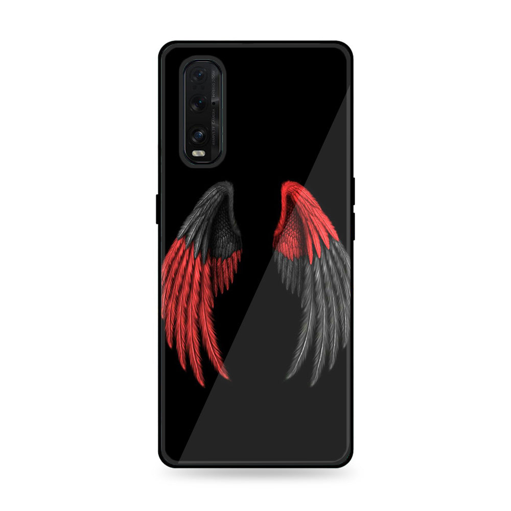 Oppo Find X2 Pro - Angel Wings Series - Premium Printed Glass soft Bumper shock Proof Case