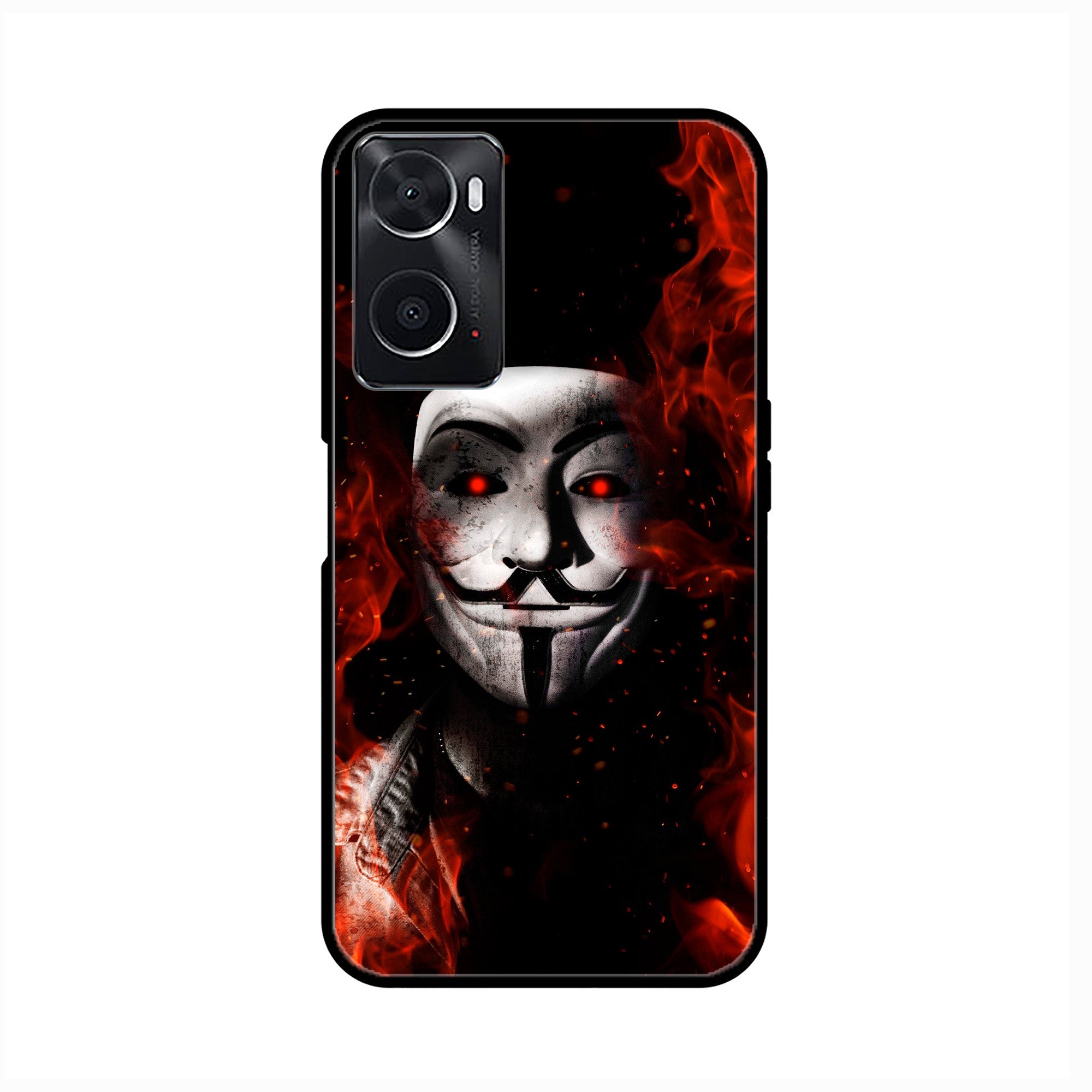 oppo A96 - Anonymous 2.0  Series - Premium Printed Glass soft Bumper shock Proof Case