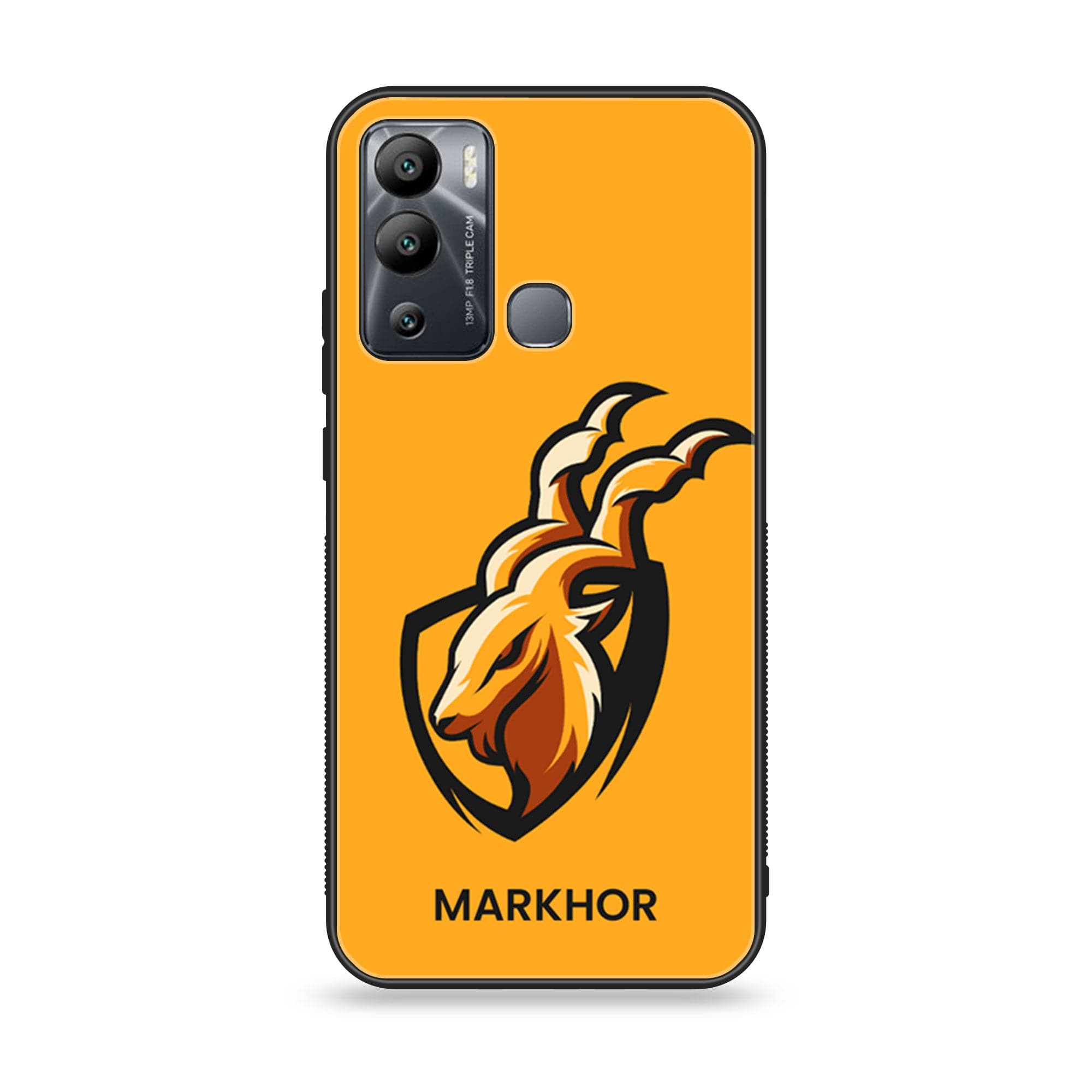 Infinix Hot 12 Play - Markhor Series - Premium Printed Glass soft Bumper shock Proof Case