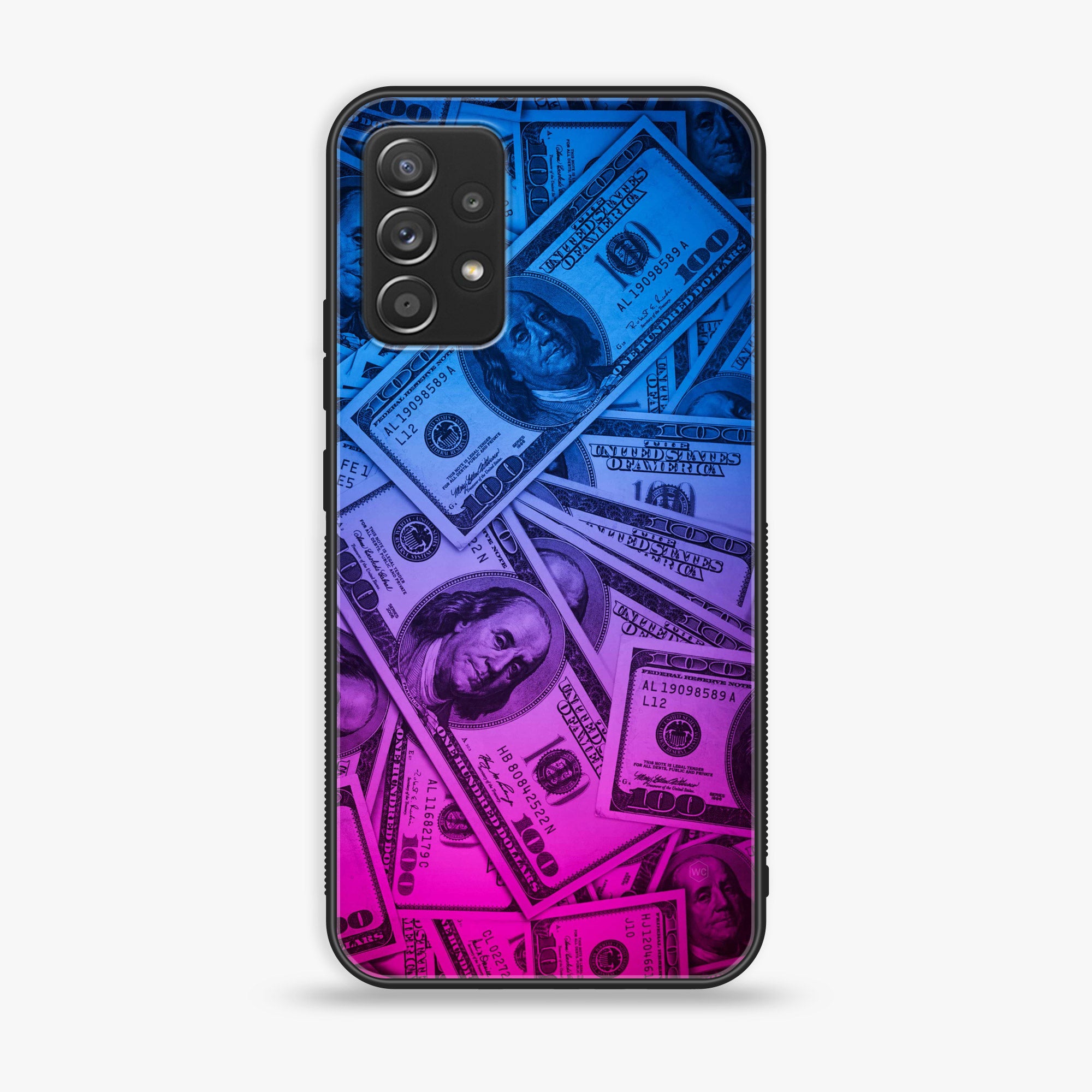 Samsung Galaxy A32 4G- Dollar Series - Premium Printed Glass soft Bumper shock Proof Case