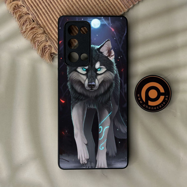 Oppo Reno 6 Pro Plus - Wolf Design 8 - Premium Metal Printed Soft Bumper Shock Proof Case