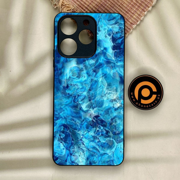 Realme Note 70 - Blue Marble Design 6 - Premium Metal Printed Soft Bumper Shock Proof Case