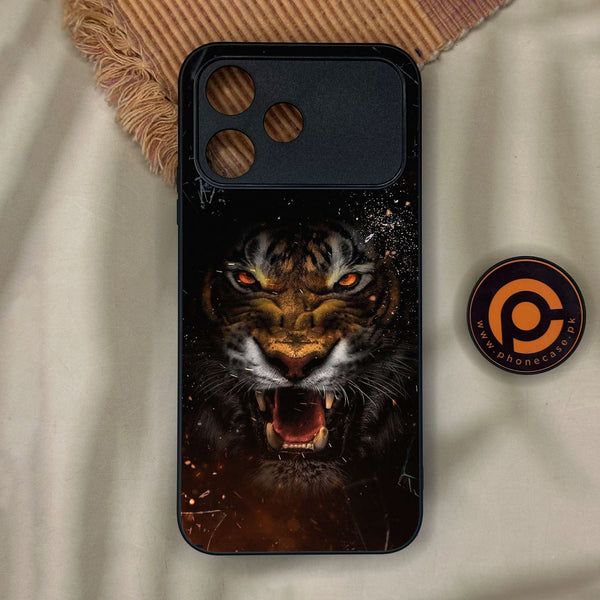 Oppo A6C - Tiger Design 9 - Premium Metal Printed Soft Bumper Shock Proof Case