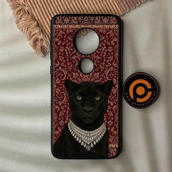 Motorola Moto G7 Plus - Black Panther - Premium Metal Printed Soft Bumper Shock Proof Case
