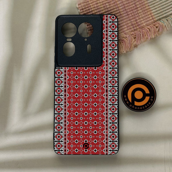 Motorola Edge 50 Ultra - Ajrak Design 12 - Premium Metal Printed Soft Bumper Shock Proof Case