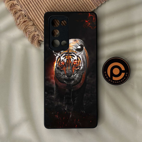 Oppo Reno 6 Pro Plus - Tiger Design 6 - Premium Metal Printed Soft Bumper Shock Proof Case