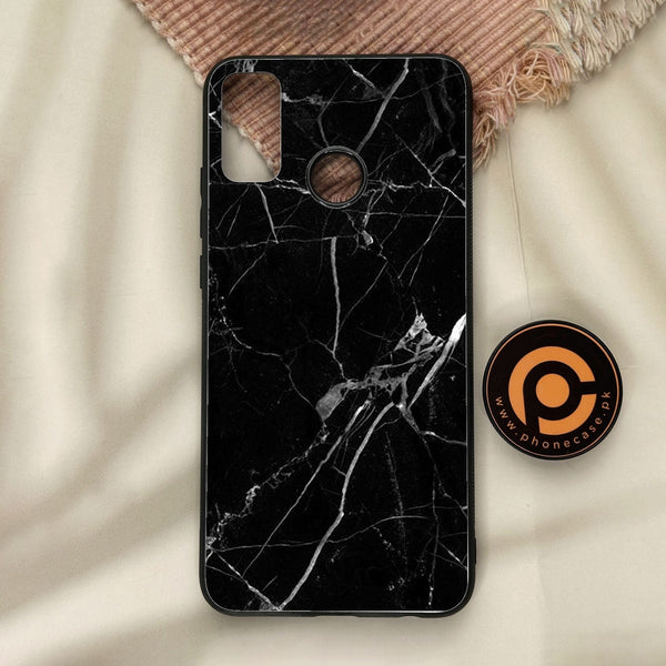 Honor 9X Lite - Black Marble Design 2 - Premium Metal Printed Soft Bumper Shock Proof Case