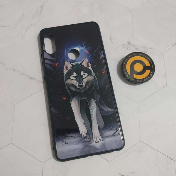 REDMI NOTE 5/NOTE 5 PRO -   WOLF Design 8  - Premium Printed Glass soft Bumper shock Proof Case  CS-25929