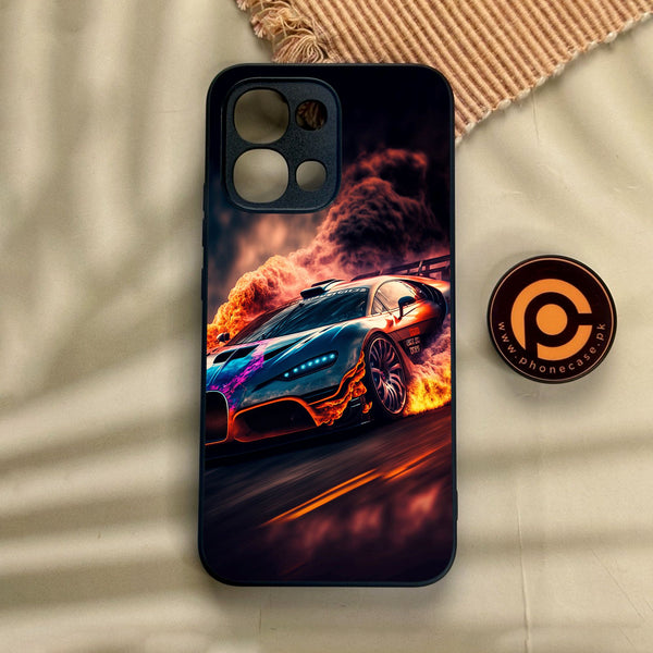 Oppo A6 Pro - Racing Design 4 - Premium Metal Printed Soft Bumper Shock Proof Case