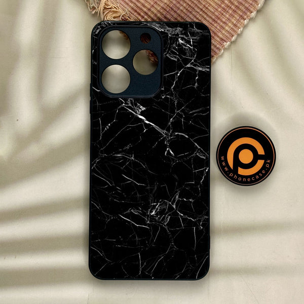 Realme Note 70 - Black Marble Design 1 - Premium Metal Printed Soft Bumper Shock Proof Case