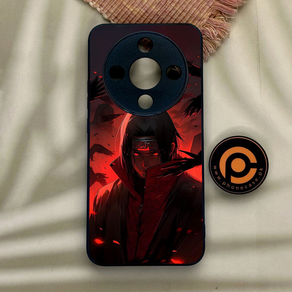 Honor x9d - Red Rings Itachi - Premium Metal Printed Soft Bumper Shock Proof Case