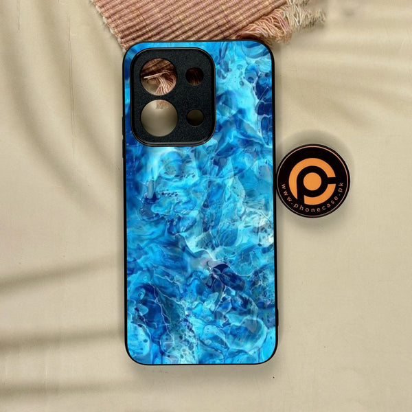 Xiaomi Redmi 15C - Blue Marble Design 6 - Premium Metal Printed Soft Bumper Shock Proof Case