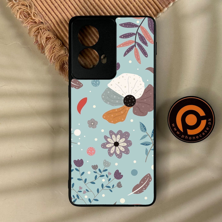 Motorola Edge 2024 - Floral Series Design 5 - Premium Metal Printed Soft Bumper Shock Proof Case