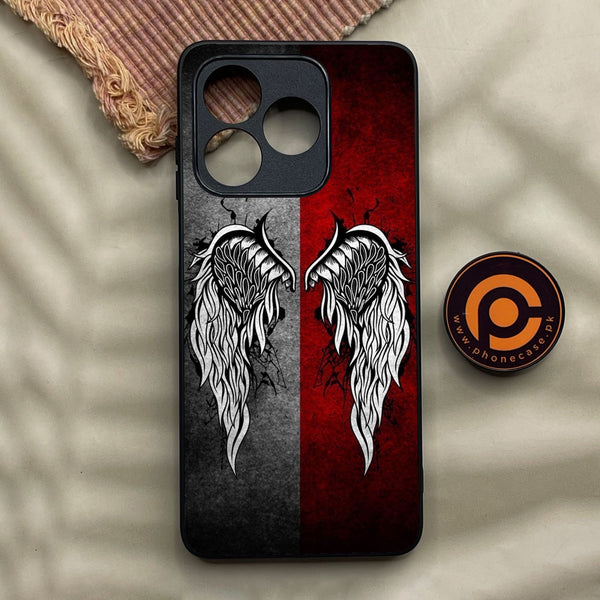Honor X5c - Angel Wings Design 2 - Premium Metal Printed Soft Bumper Shock Proof Case