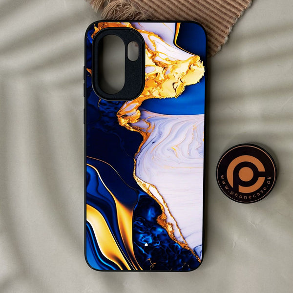 OnePlus 15R - Blue Golden Marble - Premium Metal Printed Soft Bumper Shock Proof Case