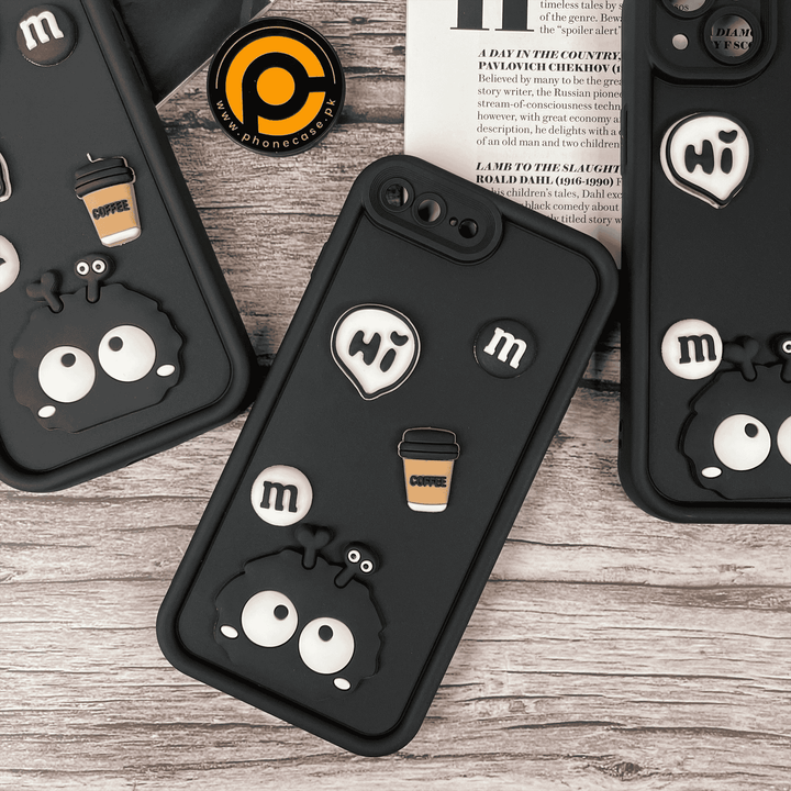 iPhone 7 plus /8 plus Cute 3D Briquette m&m icons Liquid silicon Case