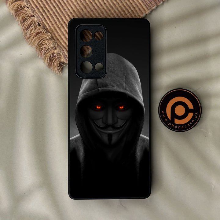 Oppo Reno 6 Pro Plus - Anonymous 2.0 Design 4 - Premium Metal Printed Soft Bumper Shock Proof Case