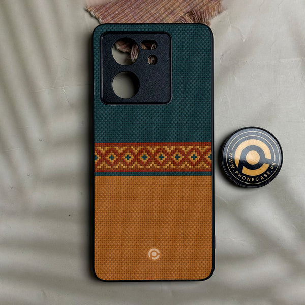 Redmi K60 Ultra - Classic Weave Design 4 - Premium Metal Printed Soft Bumper Shock Proof Case