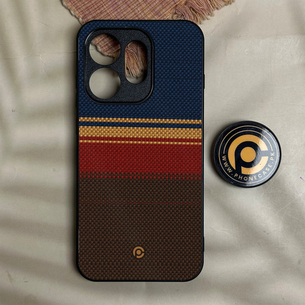 Oppo Reno 16 - Classic Weave Design 1 - Premium Metal Printed Soft Bumper Shock Proof Case