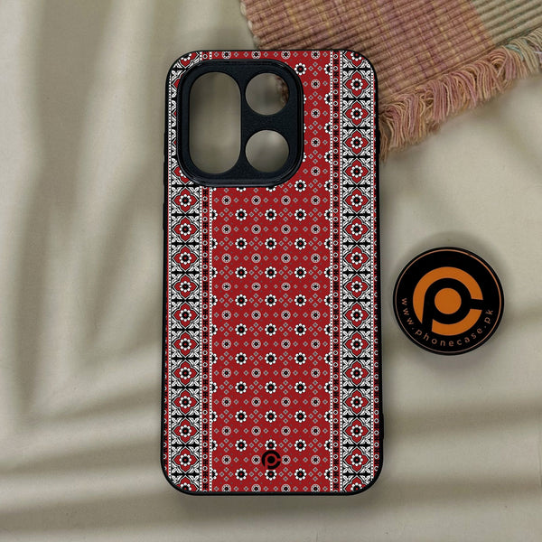 OnePlus 15 - Ajrak Design 12 - Premium Metal Printed Soft Bumper Shock Proof Case