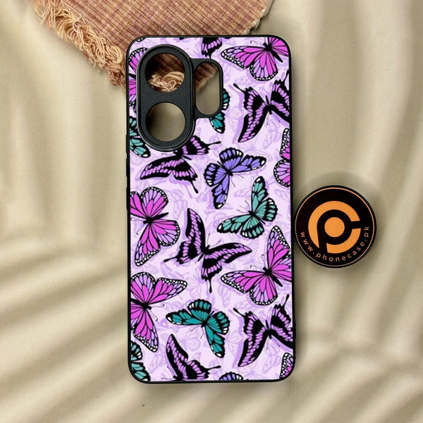 Vivo V60 - Butterflies Design 10 - Premium Metal Printed Soft Bumper Shock Proof Case