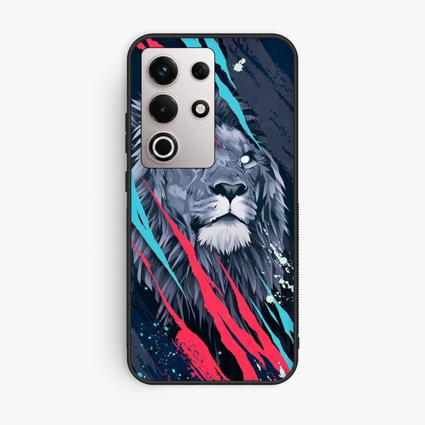 Itel S25 Ultra - Abstract Animated Lion - Premium Metal Printed Soft Bumper Shock Proof Case