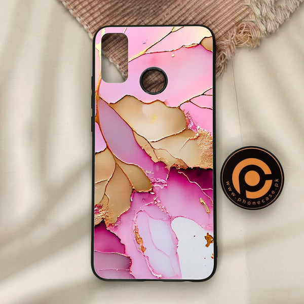 Honor 9X Lite - Pink Marble 2.0 Design 4 - Premium Metal Printed Soft Bumper Shock Proof Case