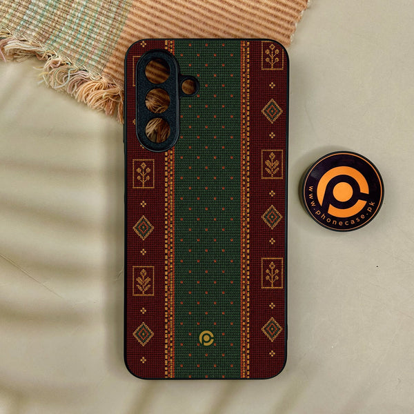 Samsung Galaxy A55 5G - Classic Weave Design 10 - Premium Metal Printed Soft Bumper Shock Proof Case