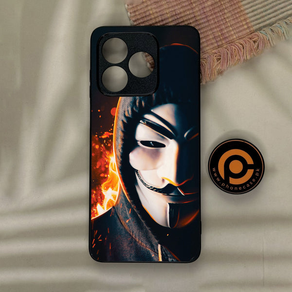 Honor X5c Plus - Anonymous 2.0 Design 6 - Premium Metal Printed Soft Bumper Shock Proof Case