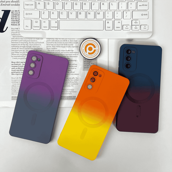 Galaxy S20 FE Color Fusion Magsafe Supported Liquid Silicon Case With Built-in Camera Lens