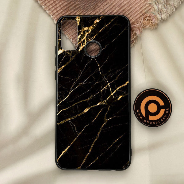 Honor 9X Lite - Black Marble Design 7 - Premium Metal Printed Soft Bumper Shock Proof Case