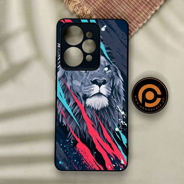 Realme 15 - Abstract Animated Lion - Premium Metal Printed Soft Bumper Shock Proof Case