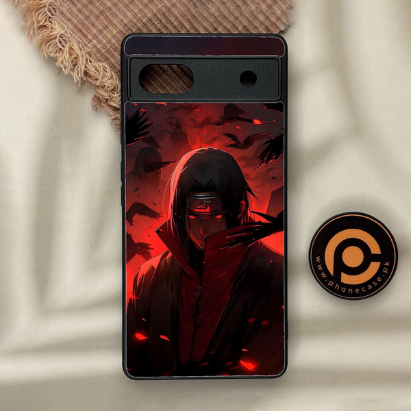 Google Pixel 6a - Red Rings Itachi - Premium Metal Printed Soft Bumper Shock Proof Case