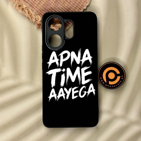 Vivo V60 - Apna Time Ayega - Premium Metal Printed Soft Bumper Shock Proof Case