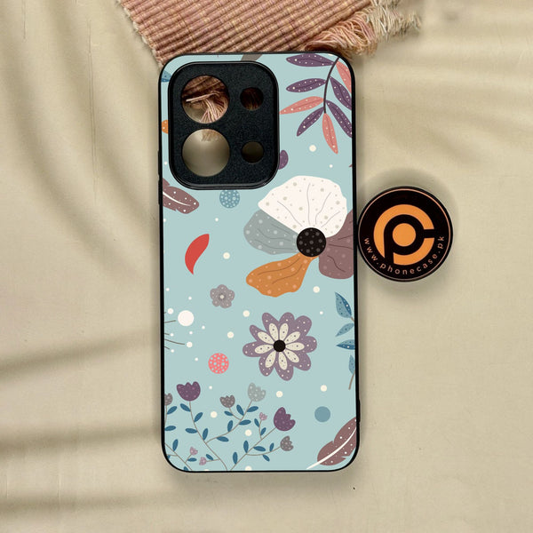 Xiaomi Redmi 15C - Floral Series Design 5 - Premium Metal Printed Soft Bumper Shock Proof Case