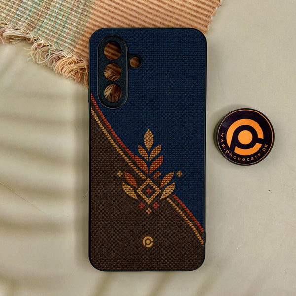 Samsung Galaxy A55 5G - Classic Weave Design 6 - Premium Metal Printed Soft Bumper Shock Proof Case